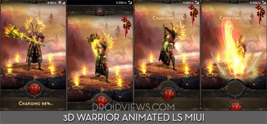 MIUI LS Theme - 3D Warrior Animated - Droid Views