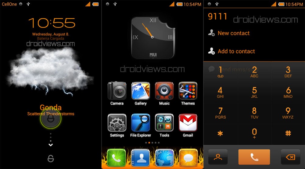 Fire In The Night - Black And Orange MIUI V4 Theme - Droid Views