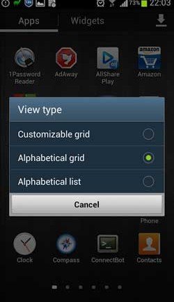 S3 app grid view