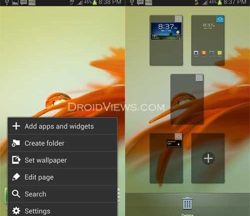 arrange page galaxy s3
