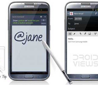 Note2-Quick Command s pen airview feature