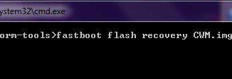 command prompt-type fastboot flash recovery