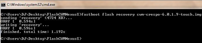 fastboot flash recovery