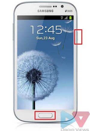 screenshot on galaxy grand duos