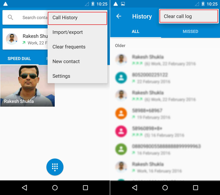 delete call log on nexus