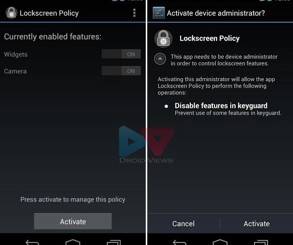 lockscreen policy