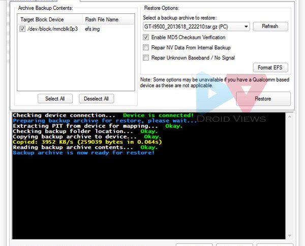Restore EFS on Samsung