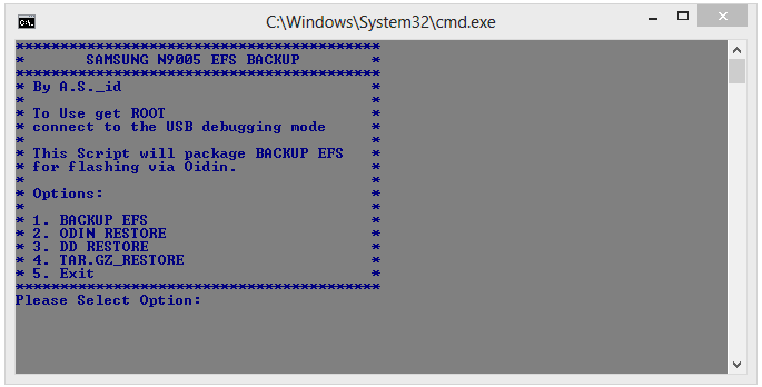 Note 3 EFS backup