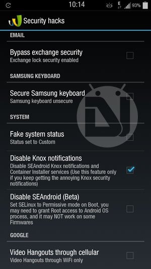 disable knox notifications
