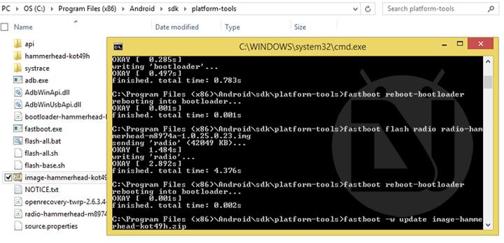 restore nexus 5 to stock factory image flash