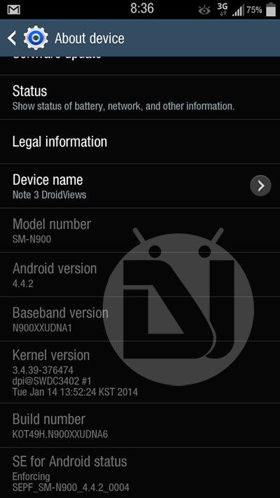 Note 3 SM-N900 Kitkat update