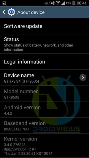 Galaxy S4 Android 4.4.2 KitKat