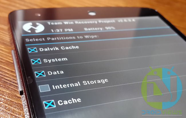 twrp wipe options