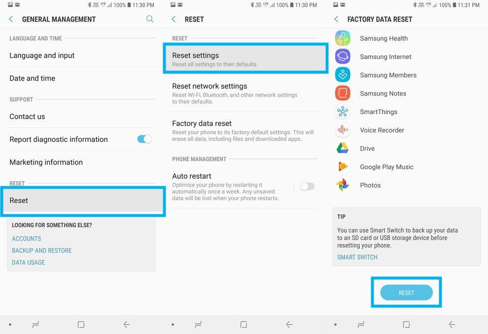 turn off developer options reset android device samsung