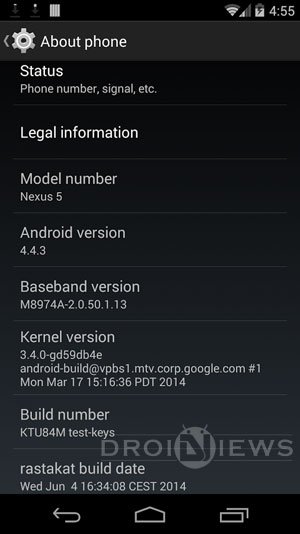 Nexus 5 Android 4.4.3