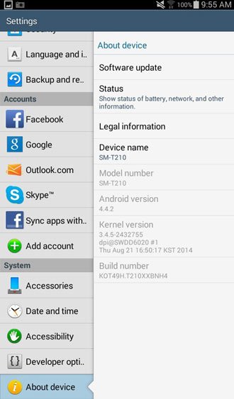 tab-3 7.0 settings