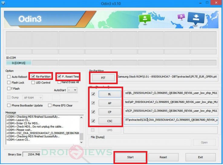 odin multifile firmware installation