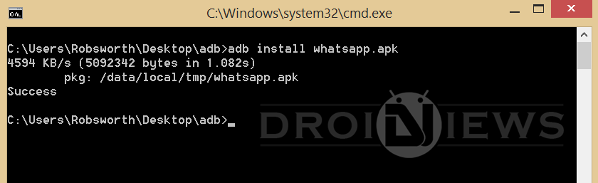 install apk via adb