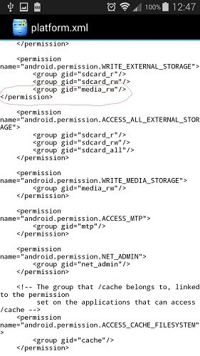 edit platform xml file android