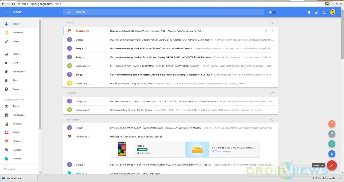 inbox on chrome desktop