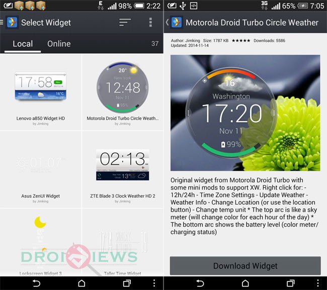 DROID TURBO Circle Widget