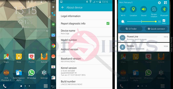 Lollipop on Galaxy Note Edge