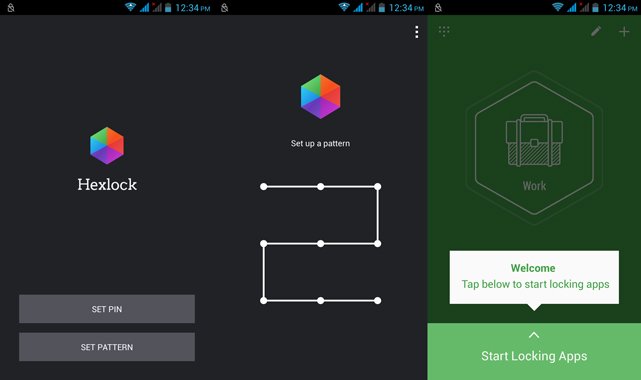 Hexlock for Android set pin or password