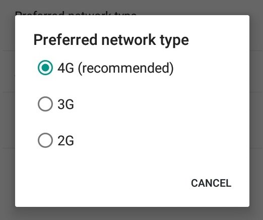 preferred network settings