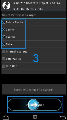TWRP Wipe all Data