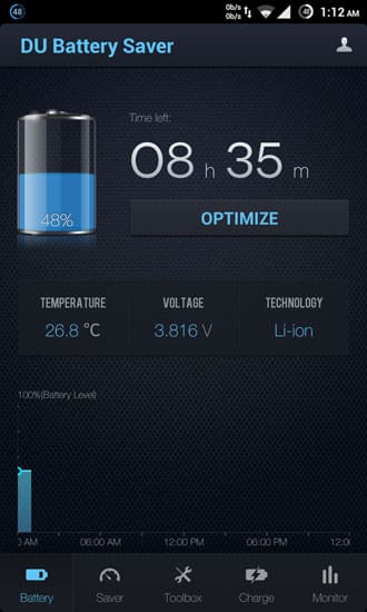 du battery saver optimize battery