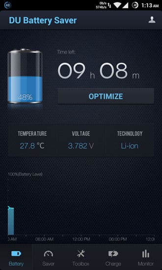 remaining battery power