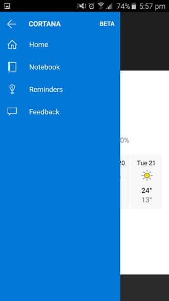 Cortana home