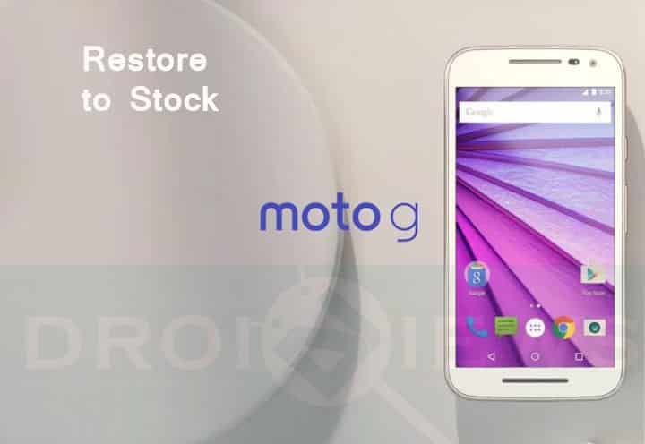 Restore Moto G 2015 to Stock