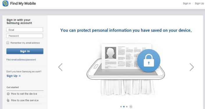 samsung find my phone service