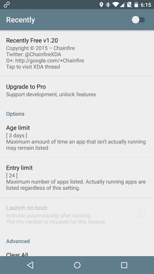 Recents Panel on Android