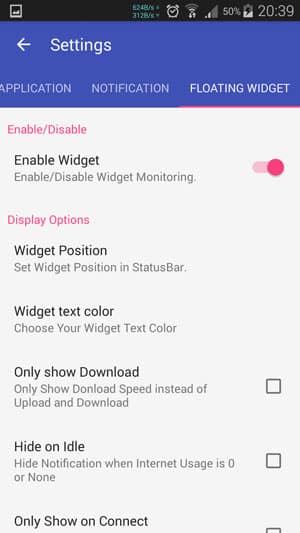 download speed indicator android