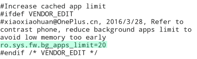 oneplus 3's memory management snippet