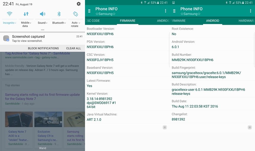 nougat on note 7 N930FXXU1BPH6