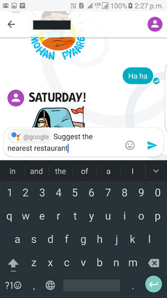calling google assistant in allo