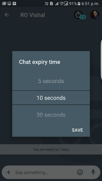 Setting Expiry Time in Incognito Mode