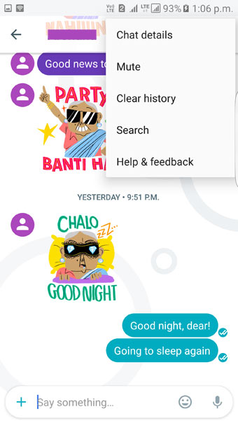 clear history google allo