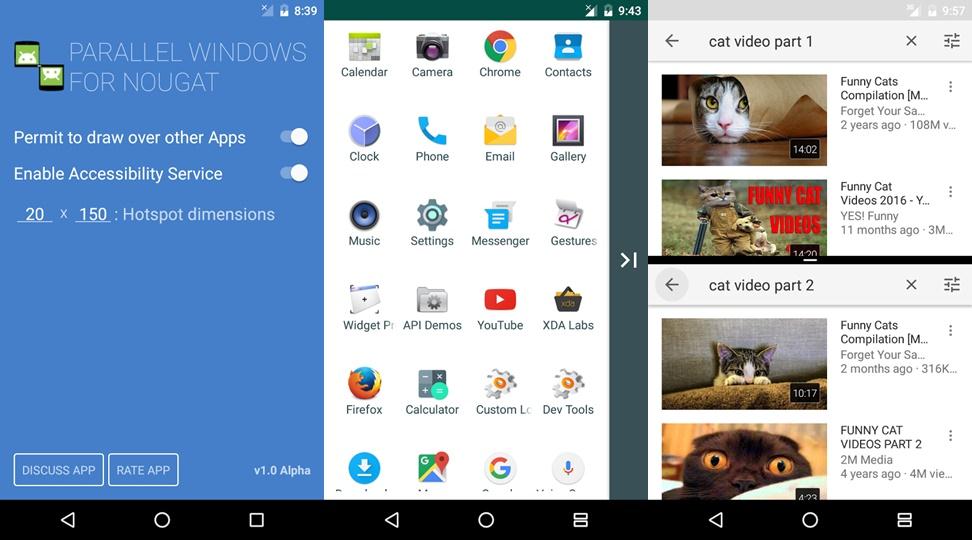 parallel windows for Nougat