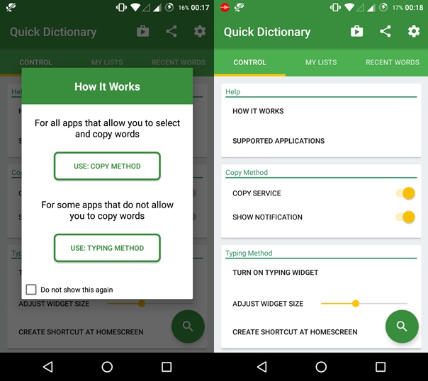 quick dictionary setup
