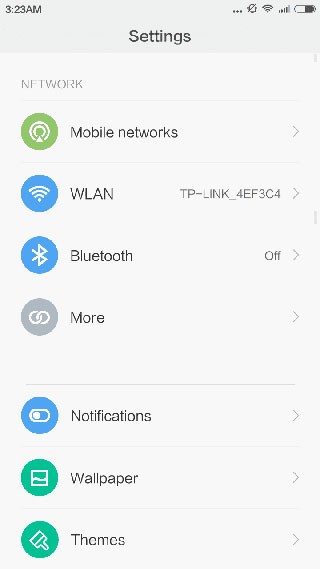 MIUI 8 settings