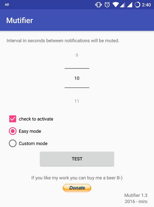 mutifier settings
