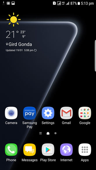 s7 edge nougat homescreen