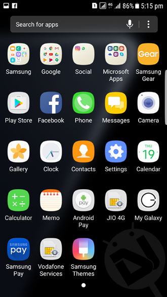 s7 edge nougat app drawer
