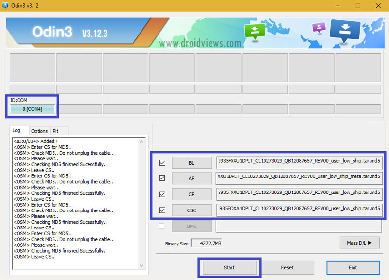 odin 3.12.4 multi firmware installation