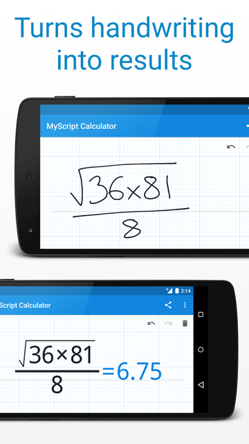 MyScript Calculator handwriting recognition