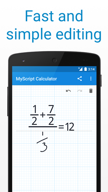 MyScript Calculator editing feature